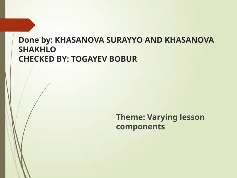Varying lesson components