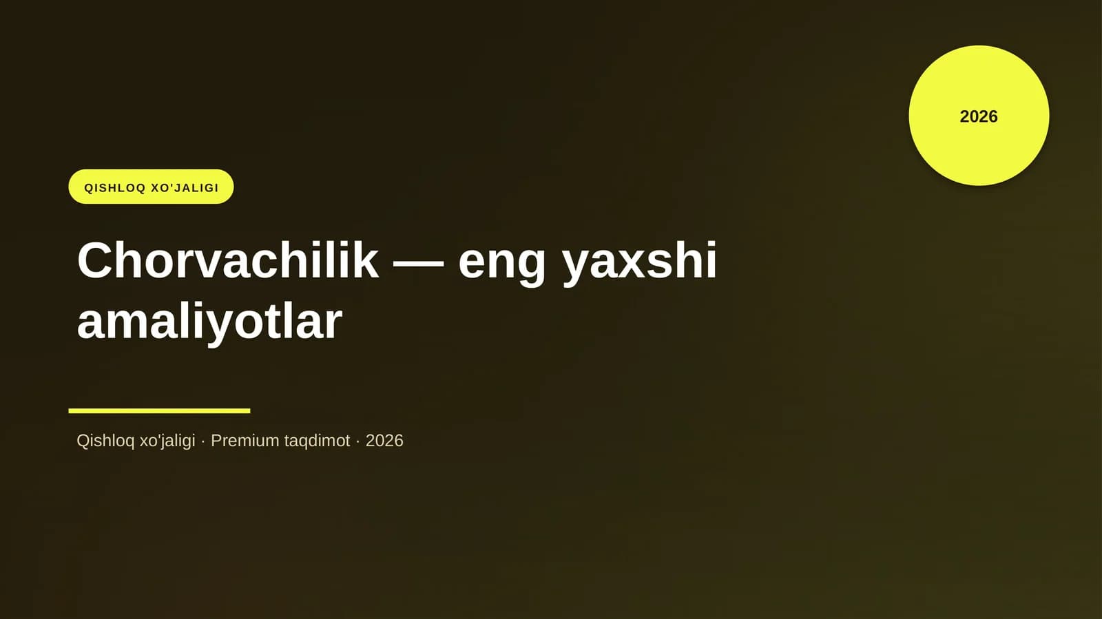 Chorvachilik — eng yaxshi amaliyotlar