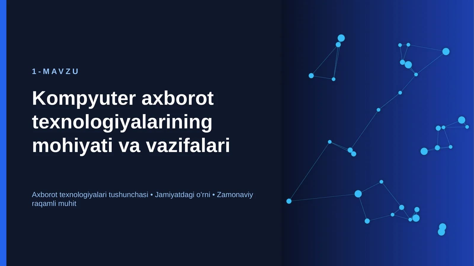 Kompyuter axborot texnologiyalarining mohiyati va vazifalari