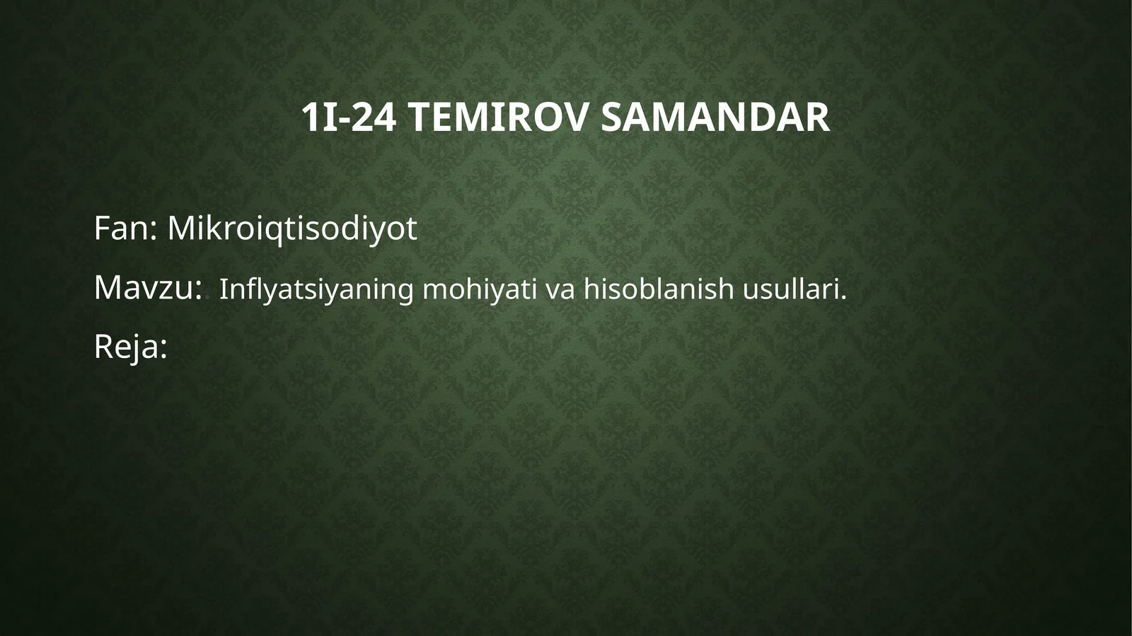 Inflyatsiyaning mohiyati