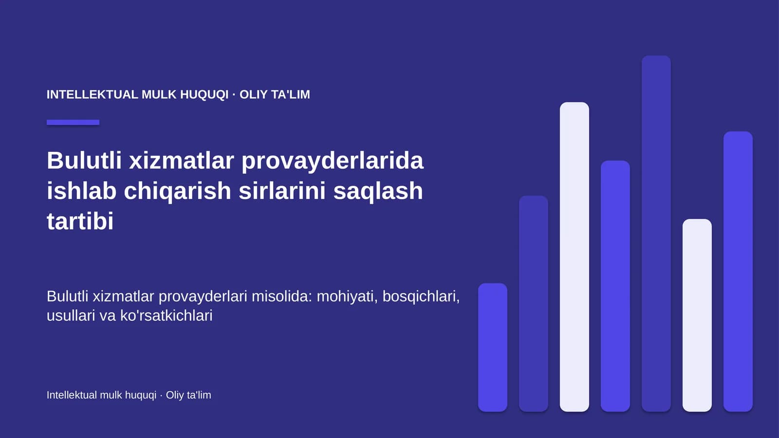 bulutli xizmatlar provayderlarida ishlab chiqarish sirlarini saqlash tartibi 2903