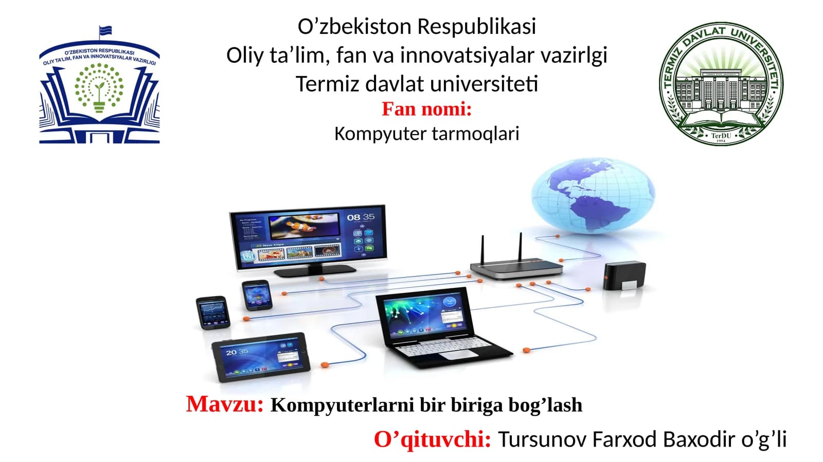 Kompyuterlarni bir biriga bog’lash
