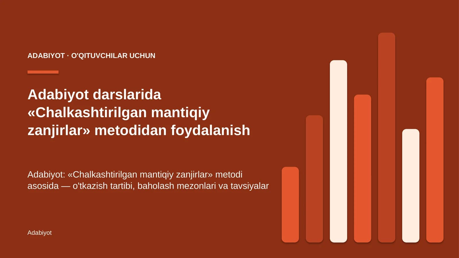 adabiyot darslarida chalkashtirilgan mantiqiy zanjirlar metodidan foydalanish 1566