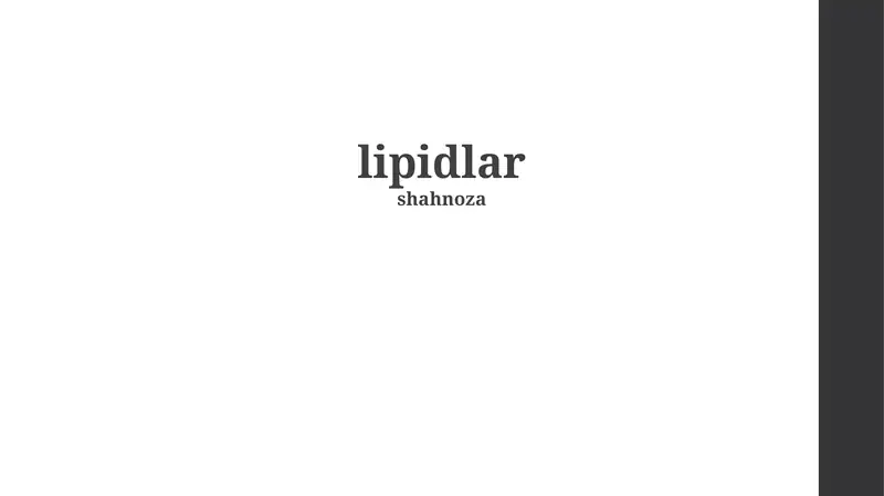 Lipidlar