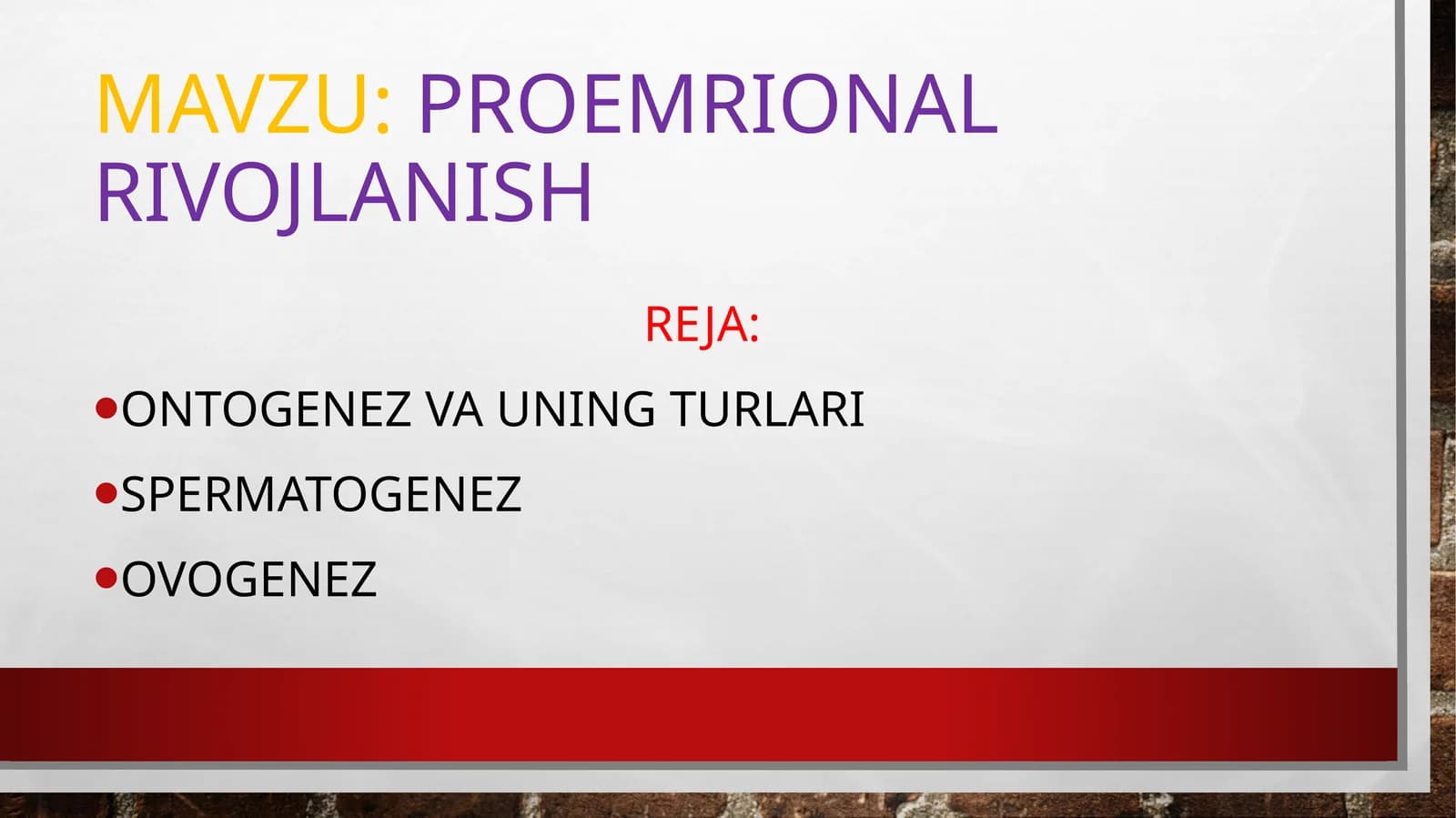 Ontogenez va uning turlari