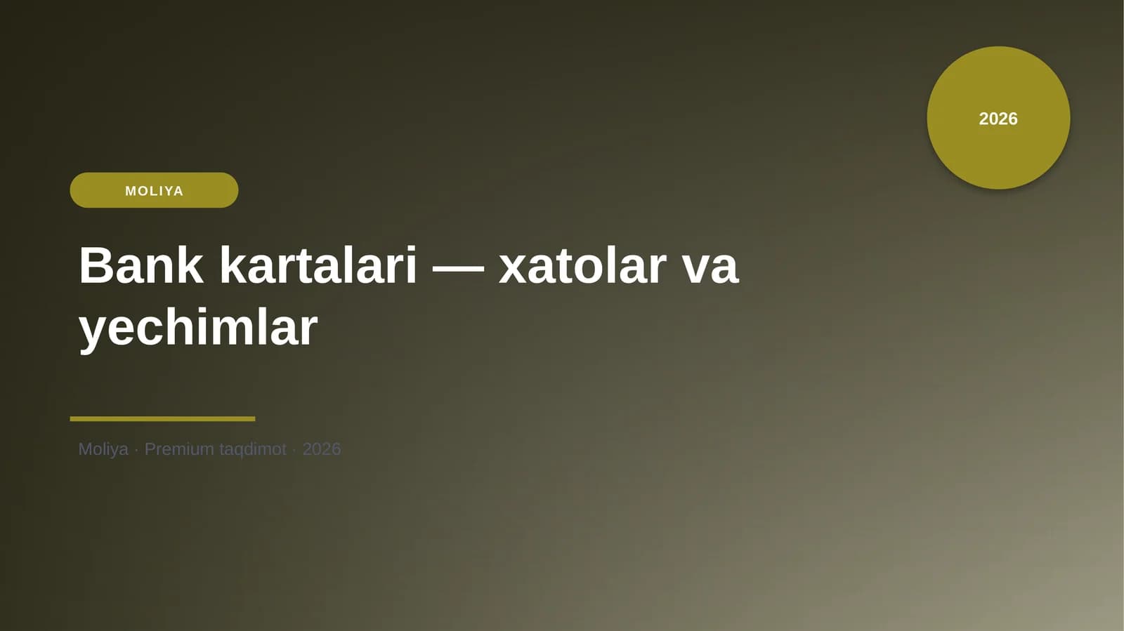 Bank kartalari — xatolar va yechimlar