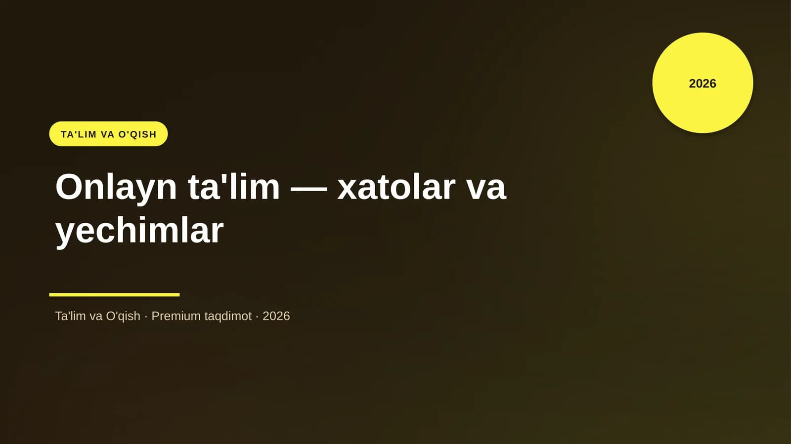 Onlayn ta'lim — xatolar va yechimlar
