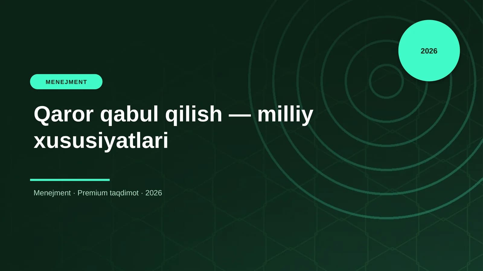 Qaror qabul qilish — milliy xususiyatlari