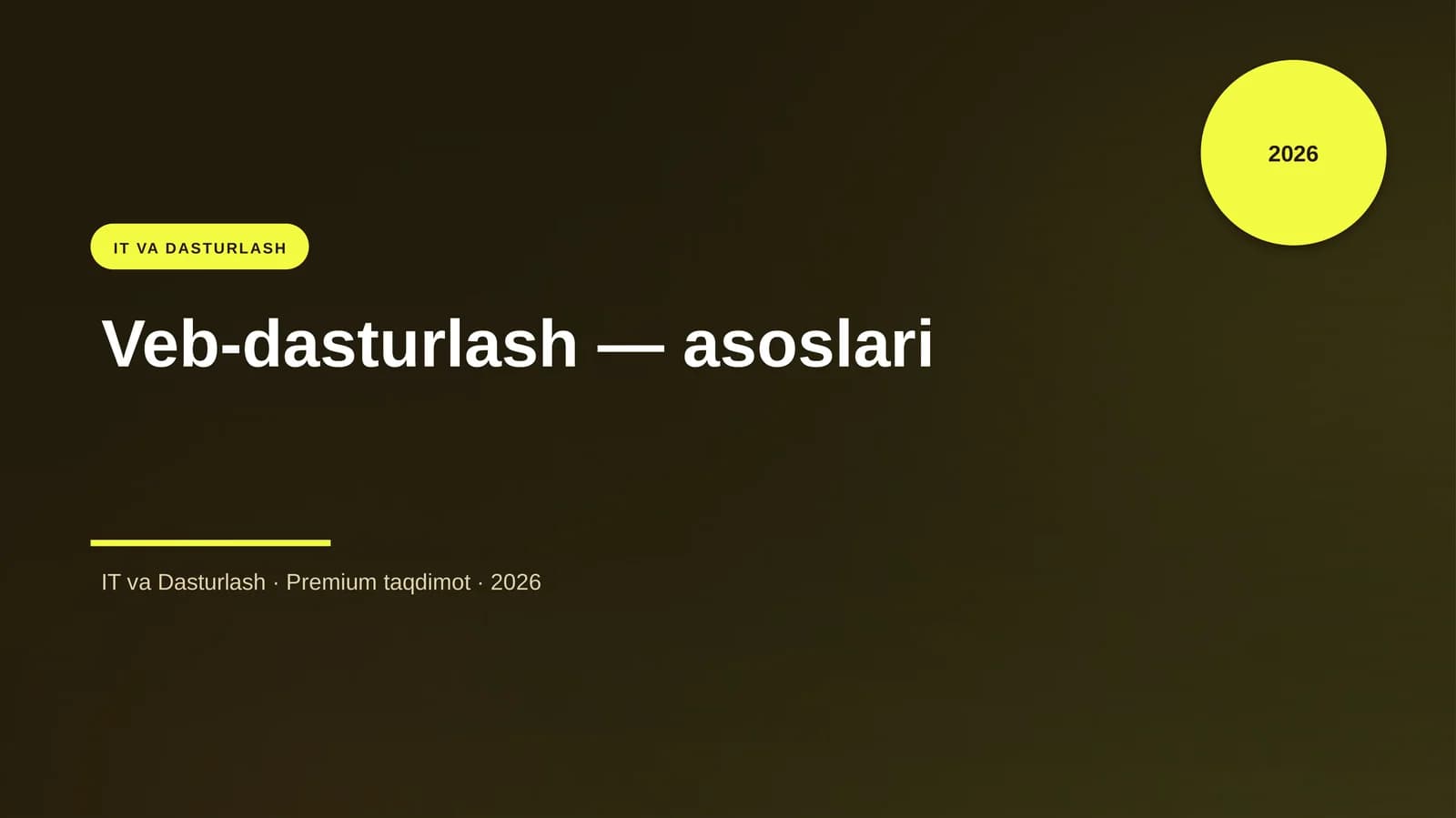 Veb-dasturlash — asoslari