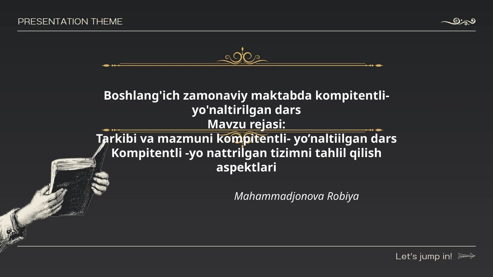 Boshlang'ich zamonaviy maktabda kompitentli-yo'naltirilgan dars
