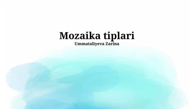 Zamonaviy mozaikalar