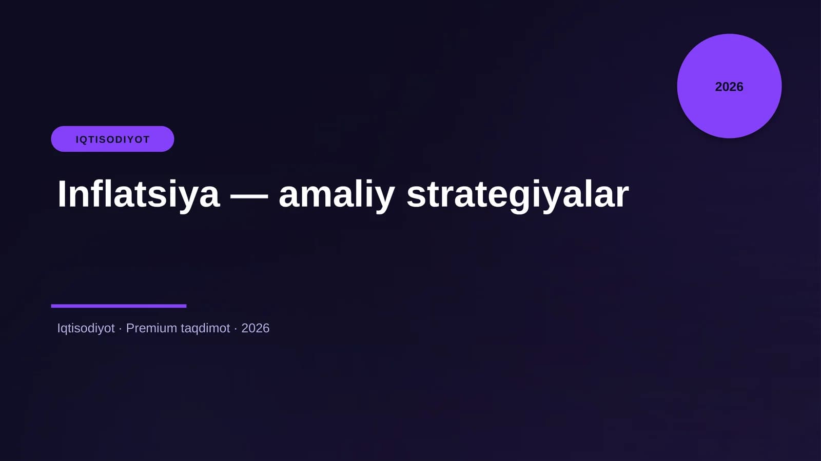 Inflatsiya — amaliy strategiyalar