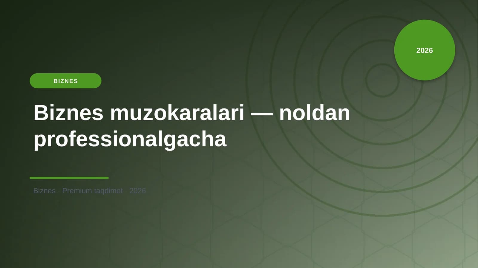 Biznes muzokaralari — noldan professionalgacha