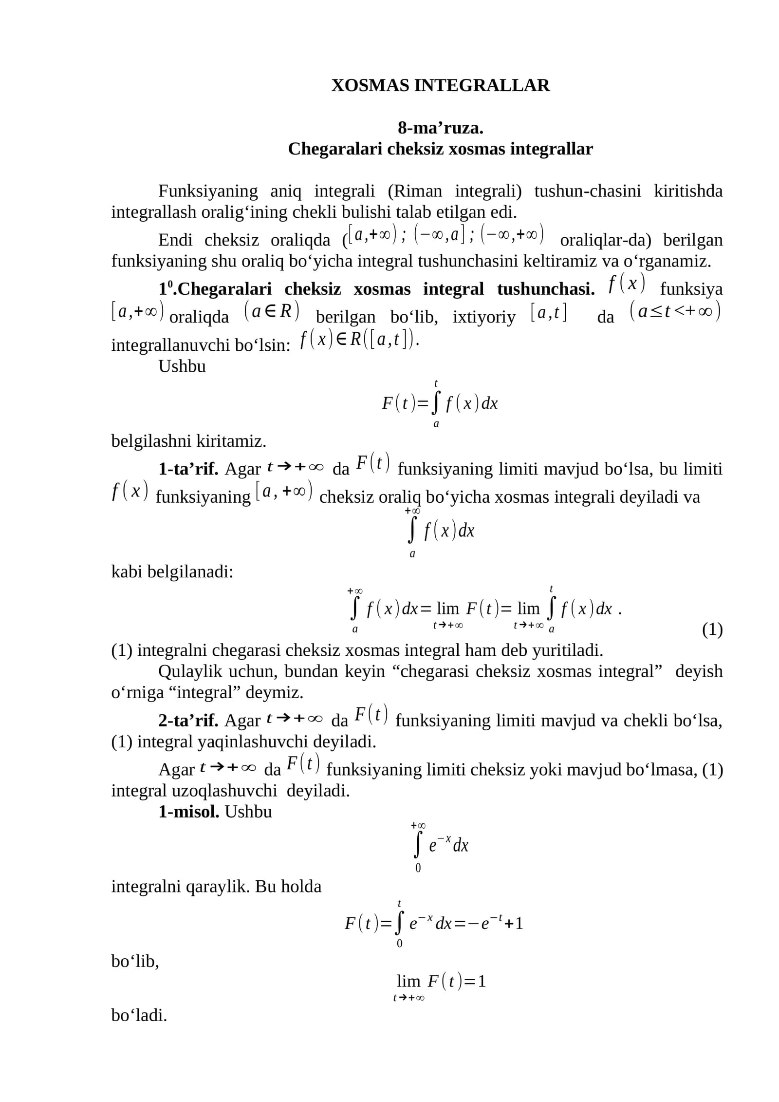 XOSMAS INTEGRALLAR