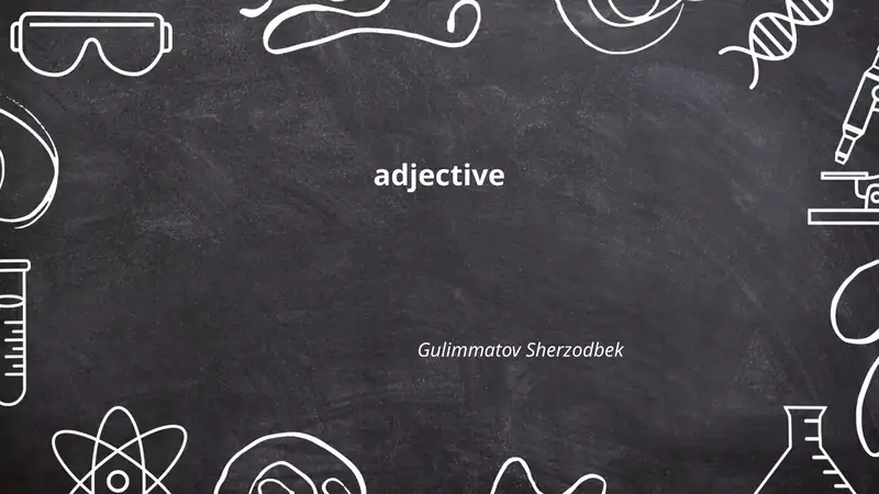 Plan: Descriptive (qualitative) adjectives