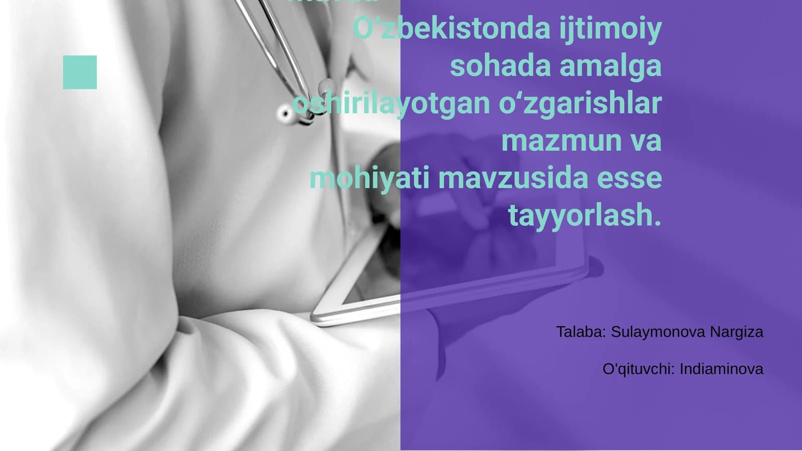 O‘zbekistonda ijtimoiy sohada amalga oshirilayotgan o‘zgarishlar