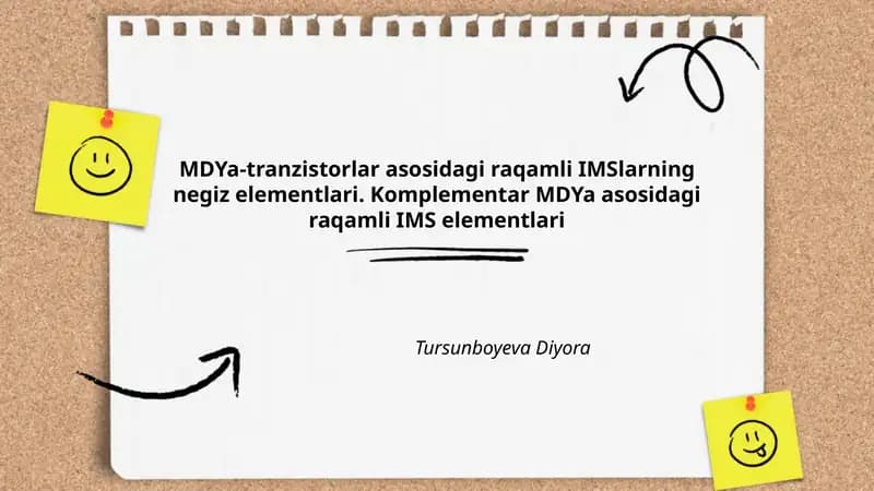 MDYa-tranzistorlar asosidagi raqamli IMSlarning negiz elementlari