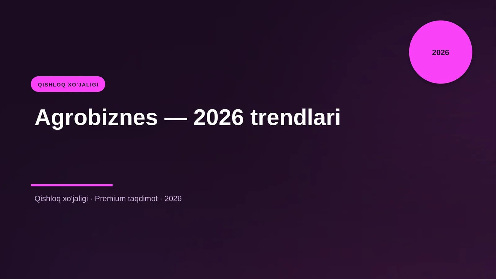 Agrobiznes — 2026 trendlari