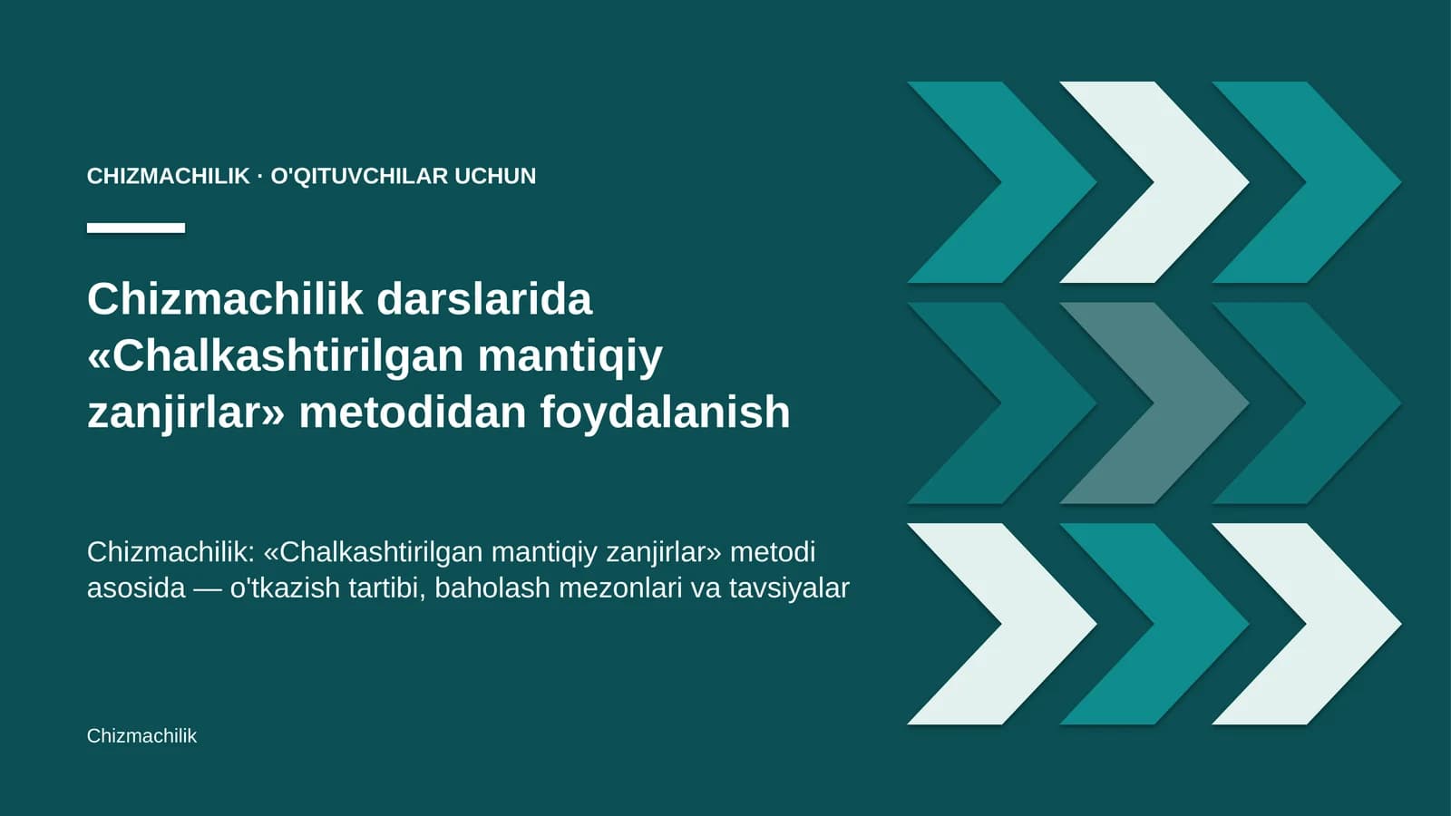 chizmachilik darslarida chalkashtirilgan mantiqiy zanjirlar metodidan foydalanish 6738
