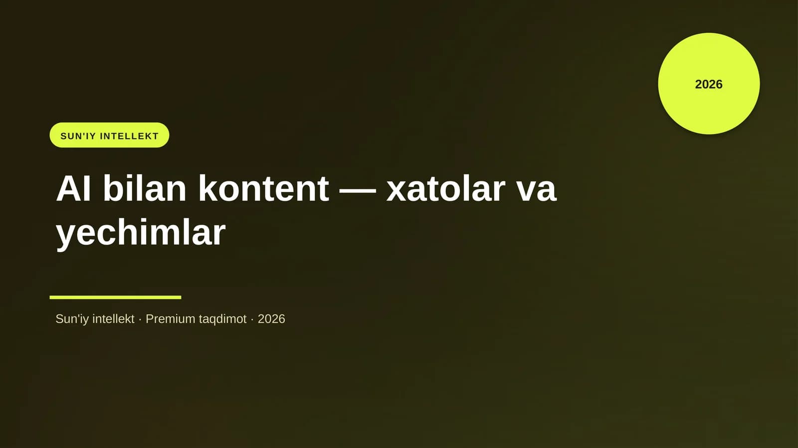 AI bilan kontent — xatolar va yechimlar