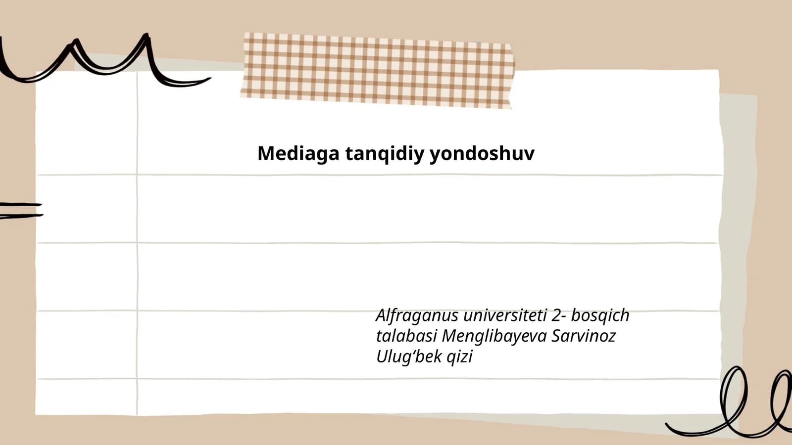 Mediaga tanqidiy yondoshuv