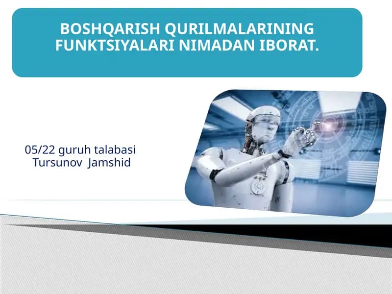 Boshqarish qurilmasining funktsiyalari
