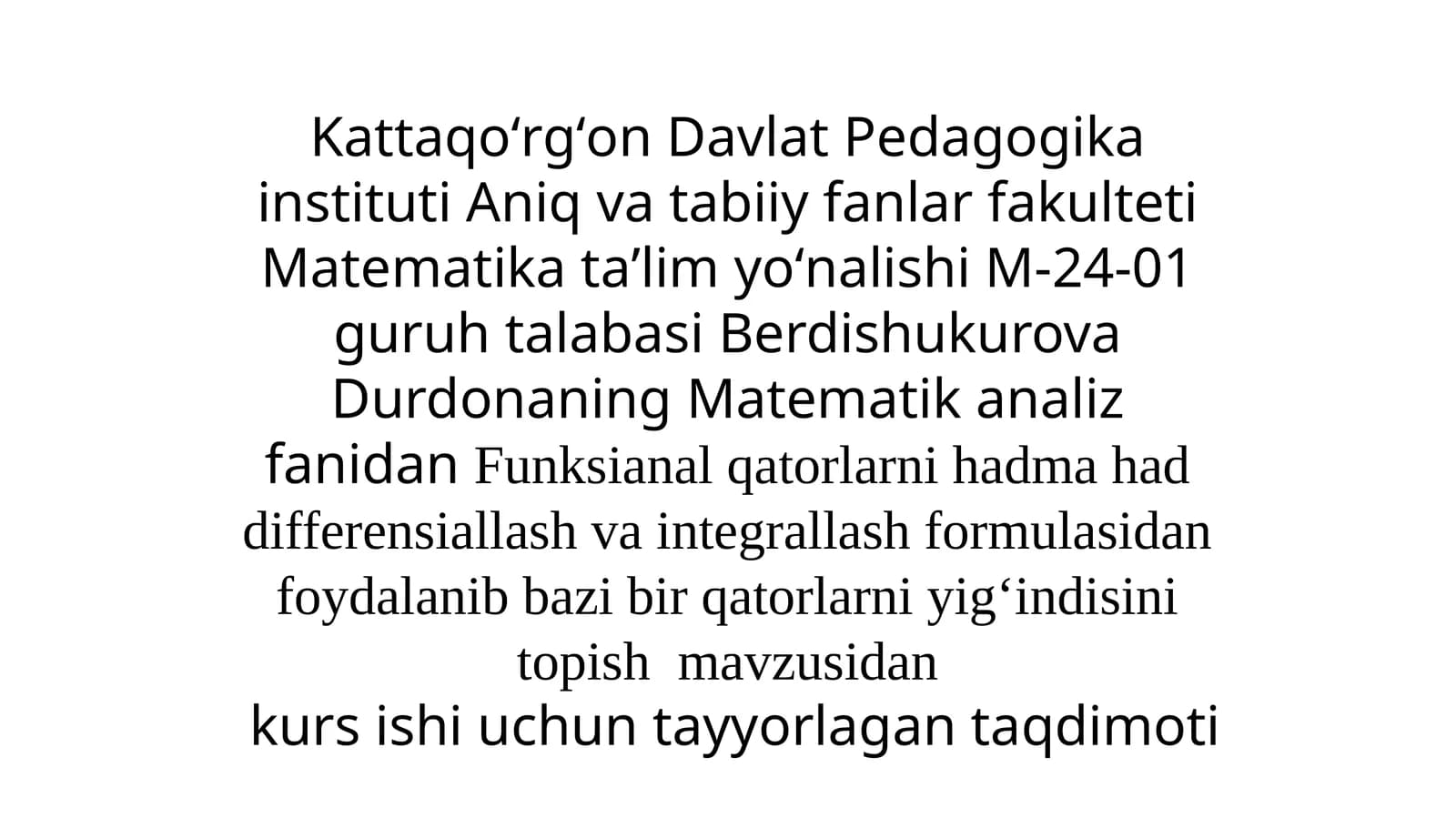 Funksional qatorlar tushunchasi