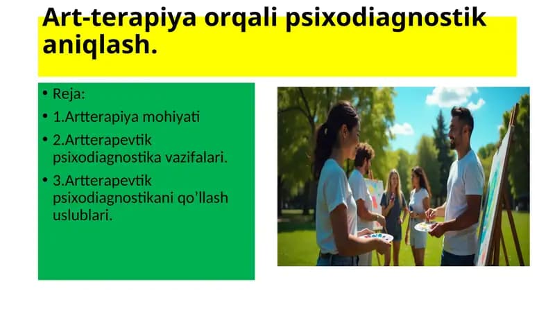 Art-terapiya orqali psixodiagnostik aniqlash