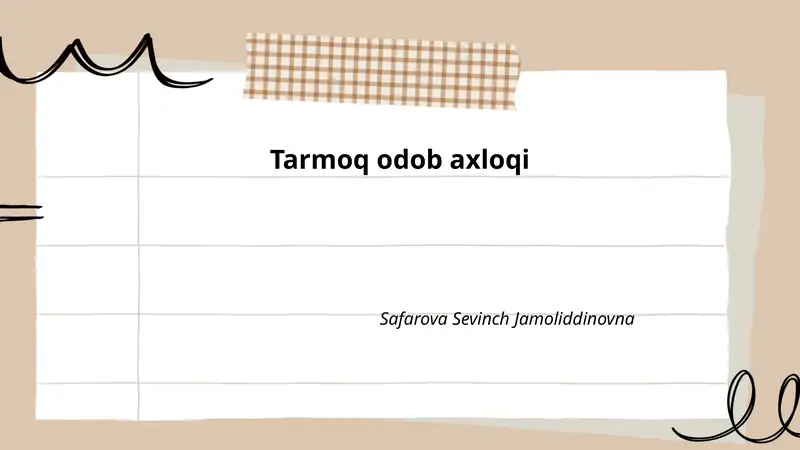 Tarmoq odob axloqi