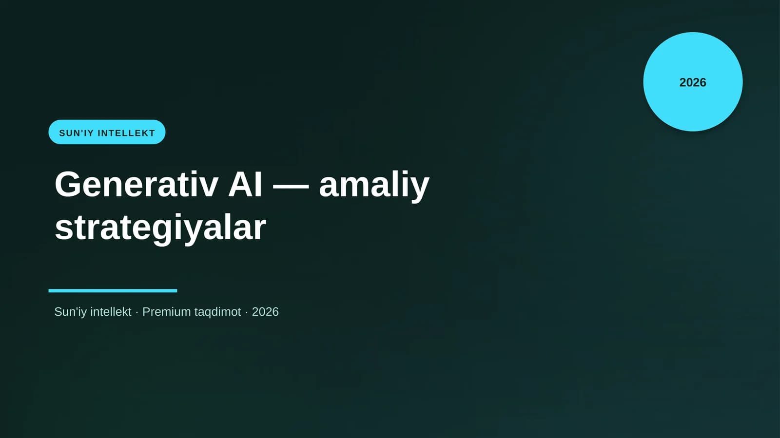Generativ AI — amaliy strategiyalar