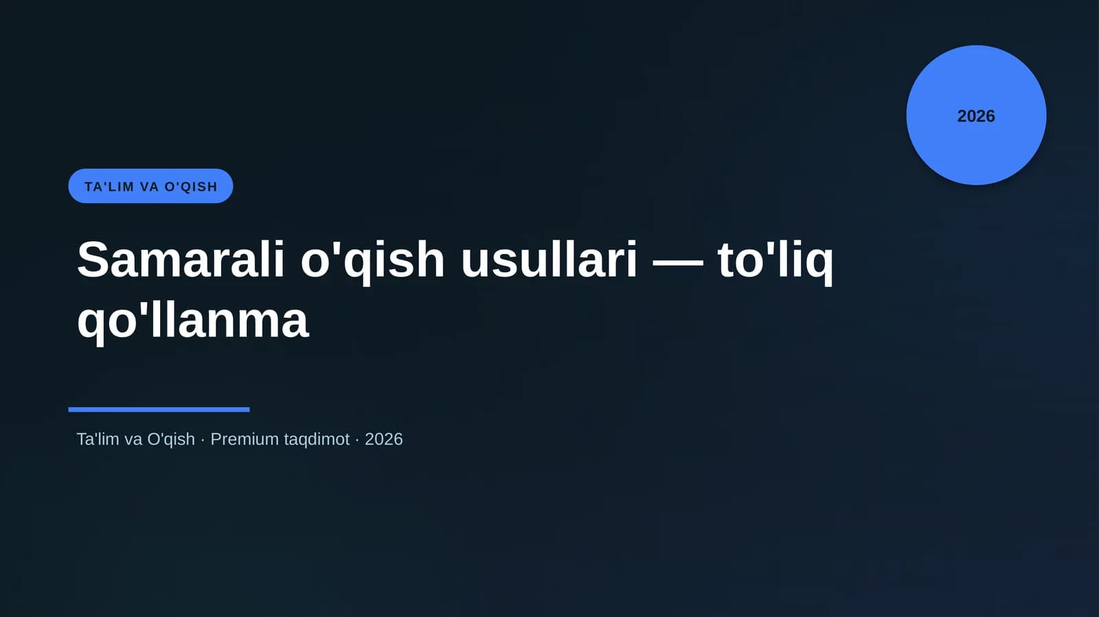 Samarali o'qish usullari — to'liq qo'llanma