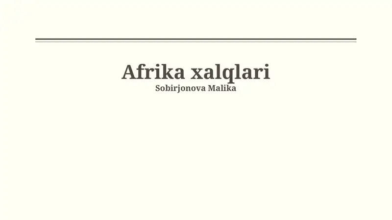 Afrika xalqlari