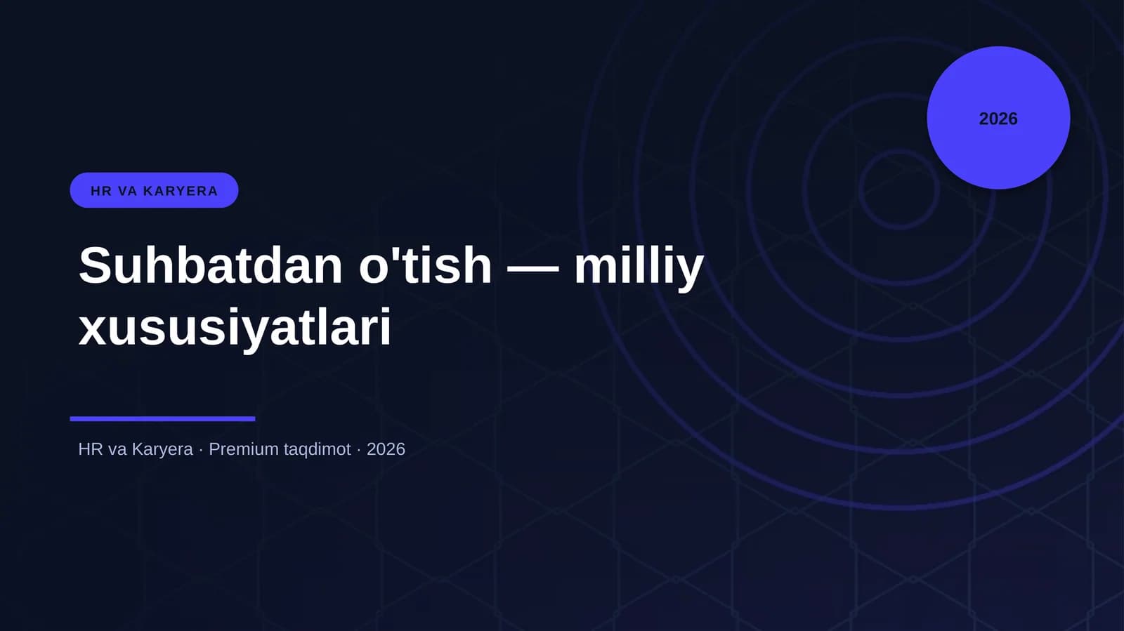 Suhbatdan o'tish — milliy xususiyatlari
