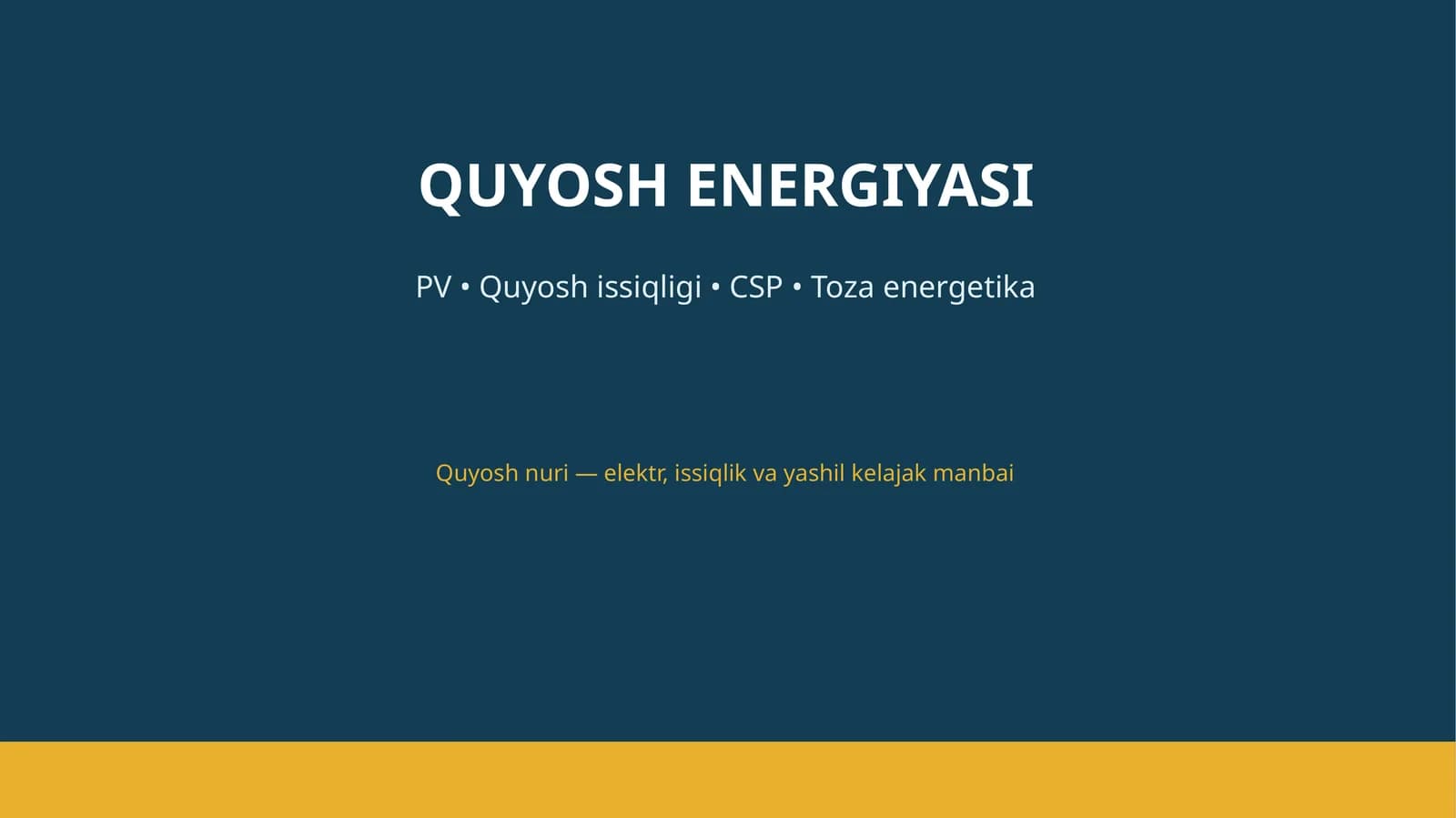 QUYOSH ENERGIYASI