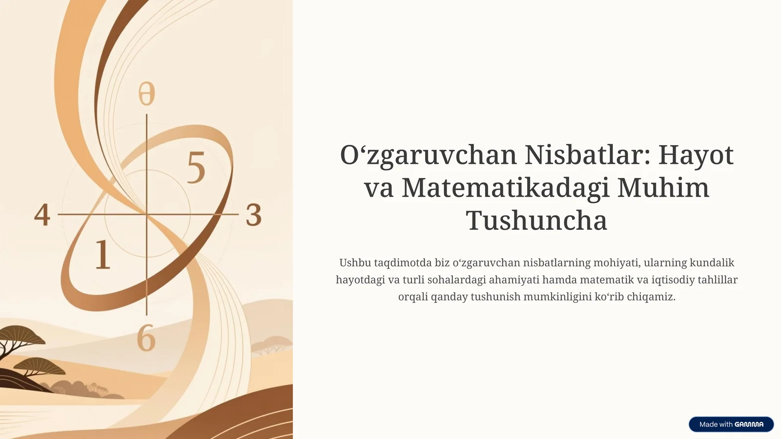 Oʻzgaruvchan Nisbatlar: Hayot va Matematikadagi Muhim Tushuncha