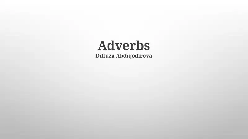 Adverbs