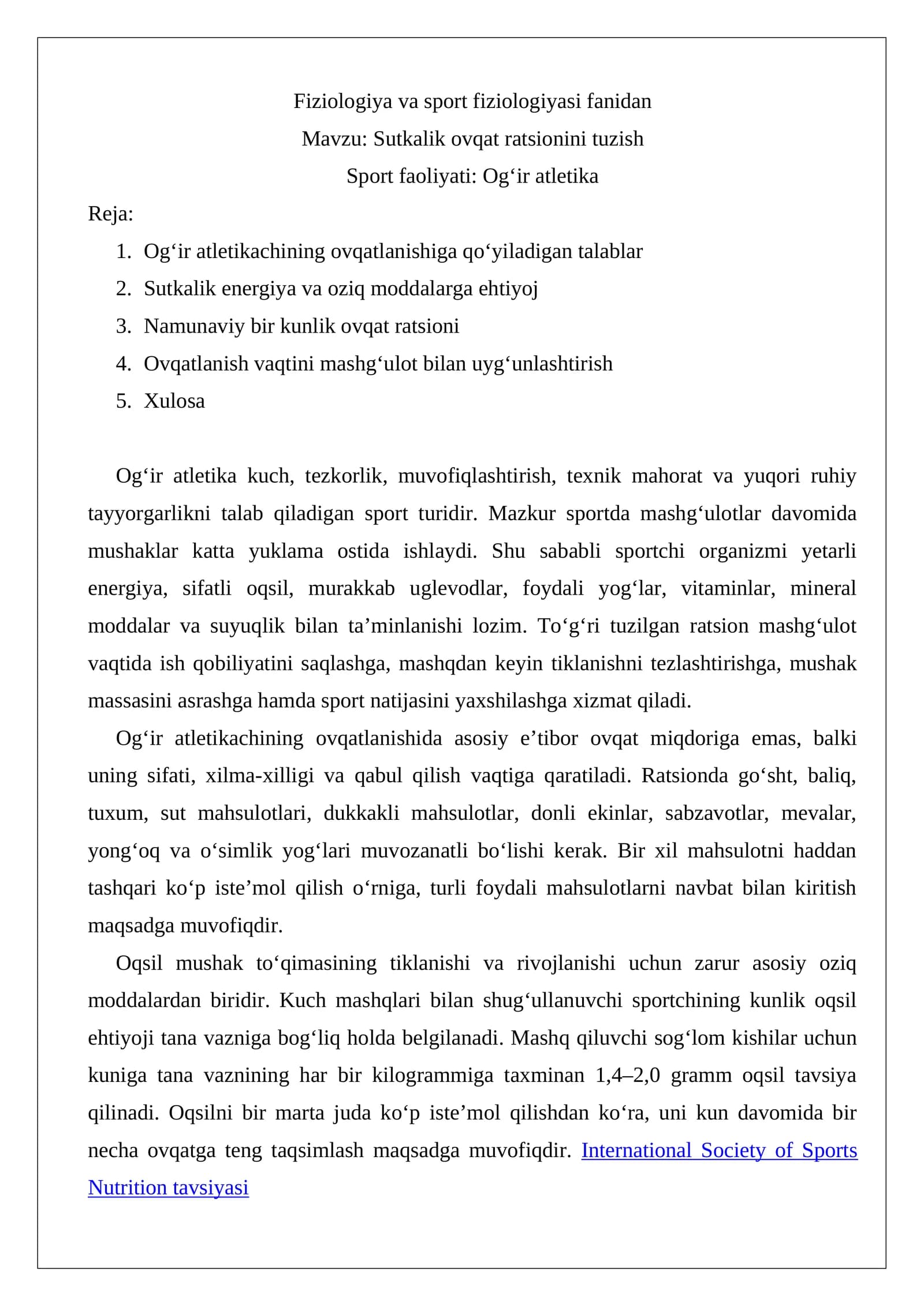 Sport tadbirlarini tashkil etishning maqsad va vazifalari