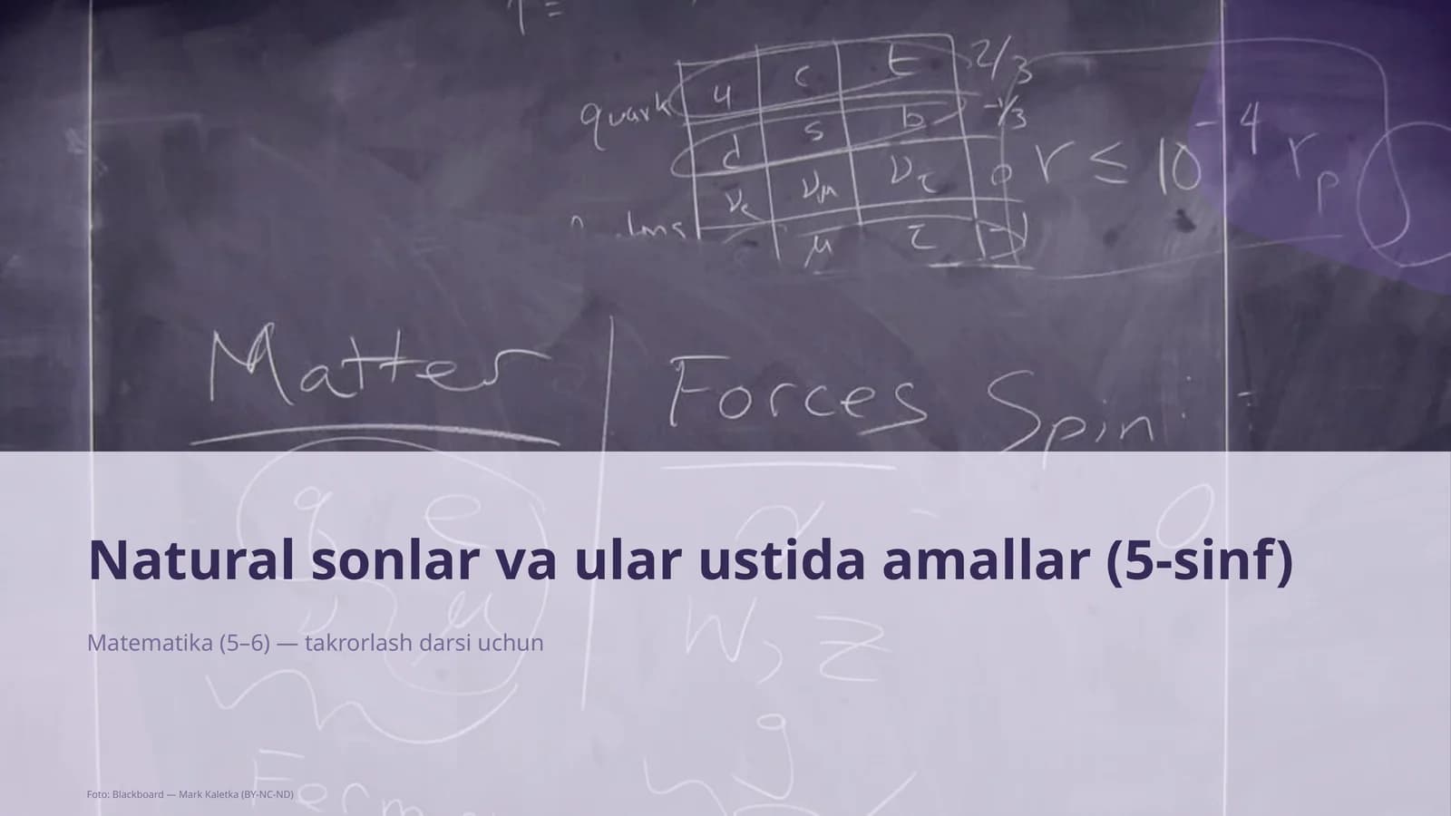 Natural sonlar va ular ustida amallar (5-sinf)