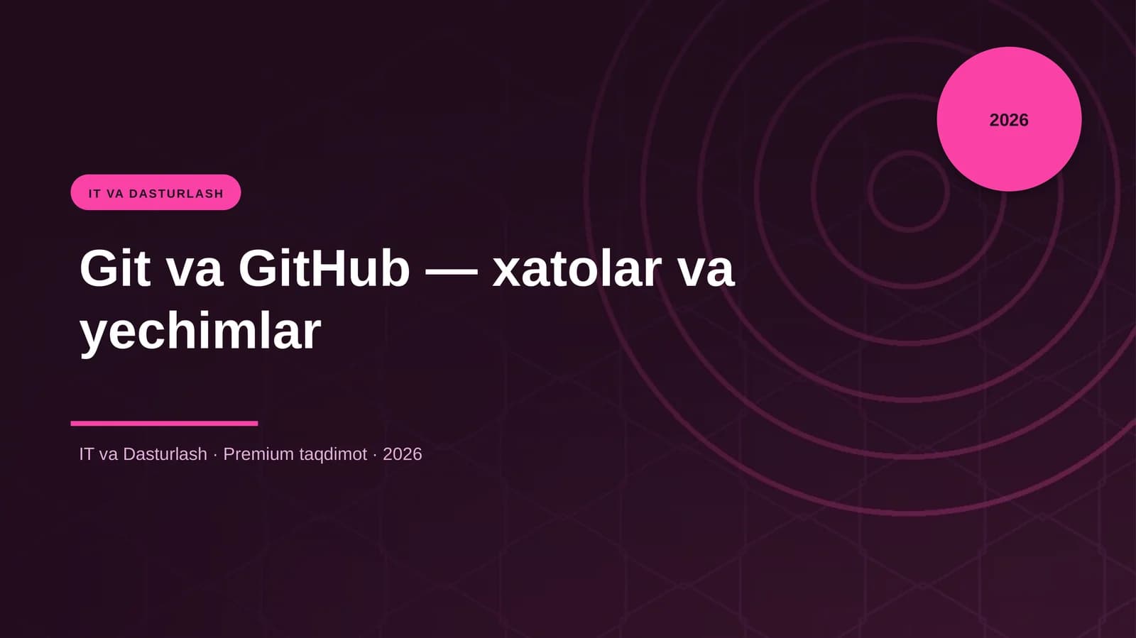 Git va GitHub — xatolar va yechimlar