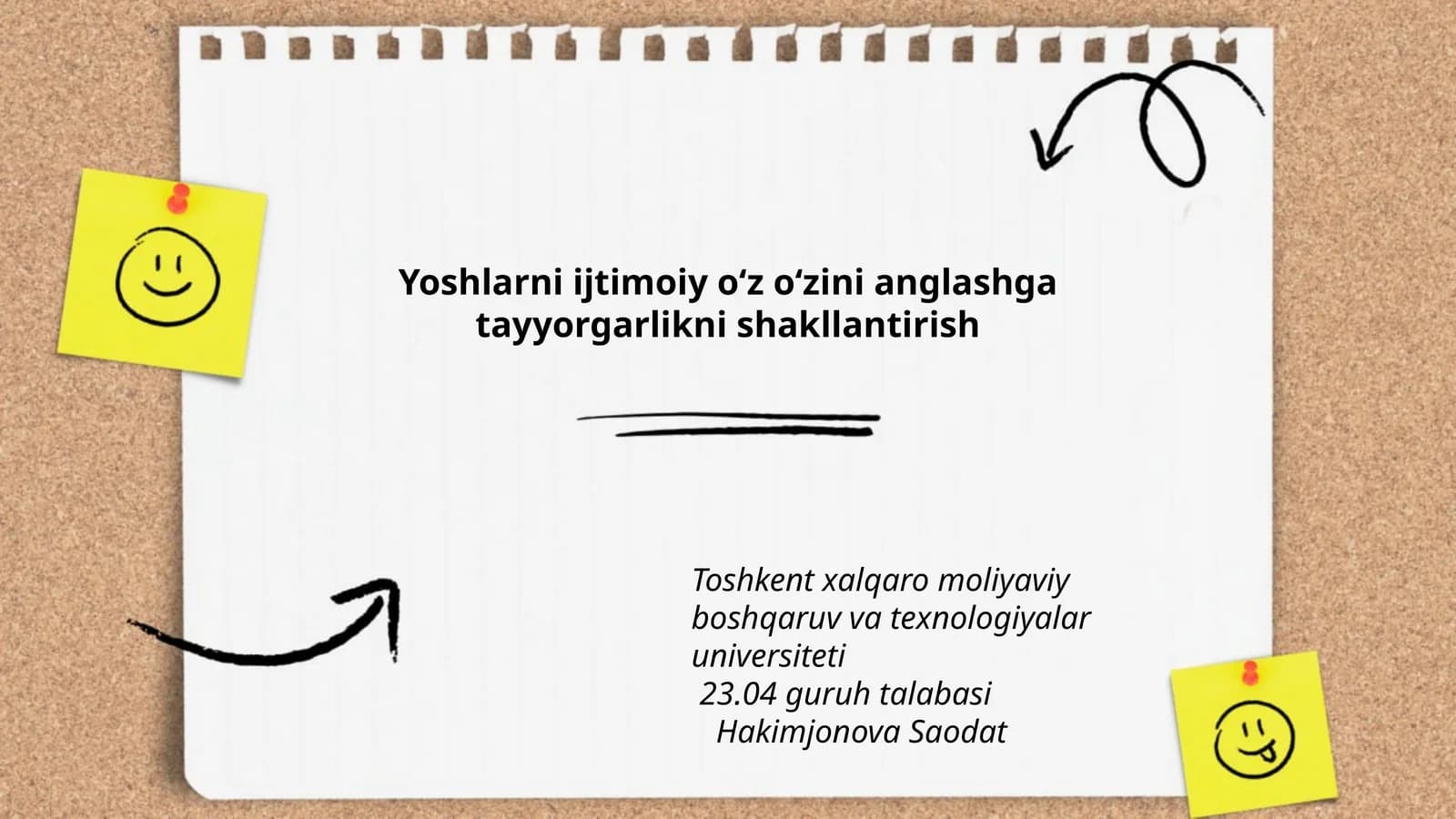 Yoshlarni ijtimoiy oʻz oʻzini anglashga tayyorgarlikni shakllantirish