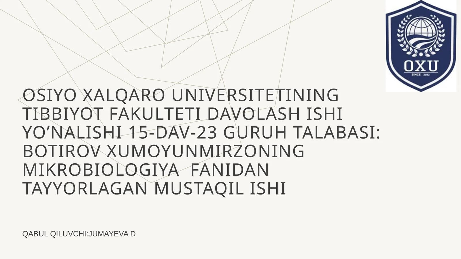 Mavzu:Immunopatologiya,hozirgi zamon klassifikatsiyasi.Tug’ma va orttirilgan immun tanqisliklar.