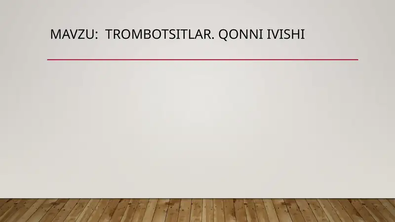 trombotsitlar. Qonni ivishi