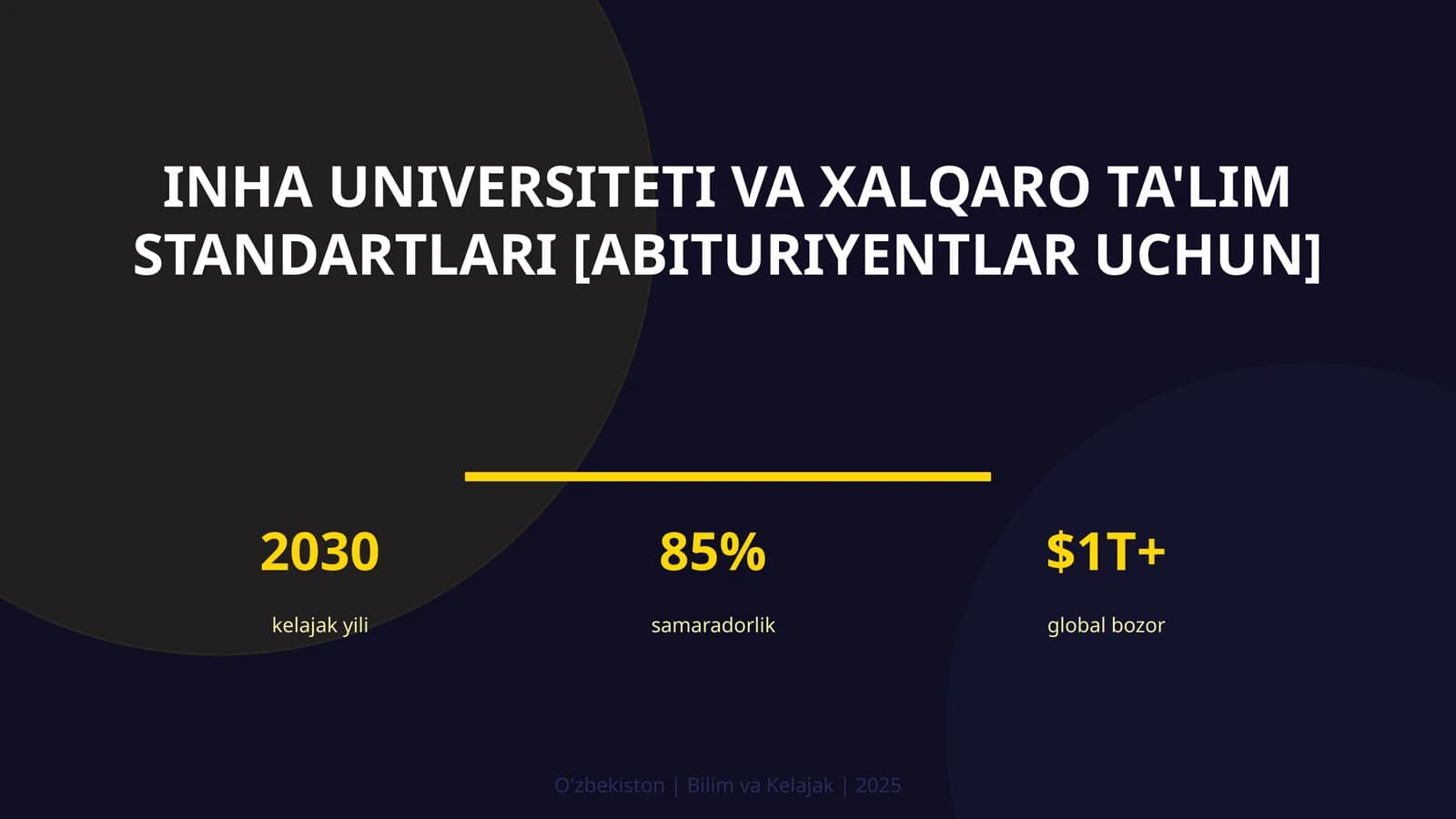 INHA universiteti va xalqaro ta'lim standartlari [abituriyentlar uchun]