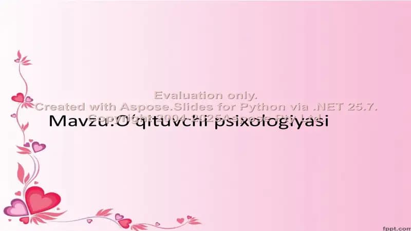 O‘qituvchi psixologiyasi