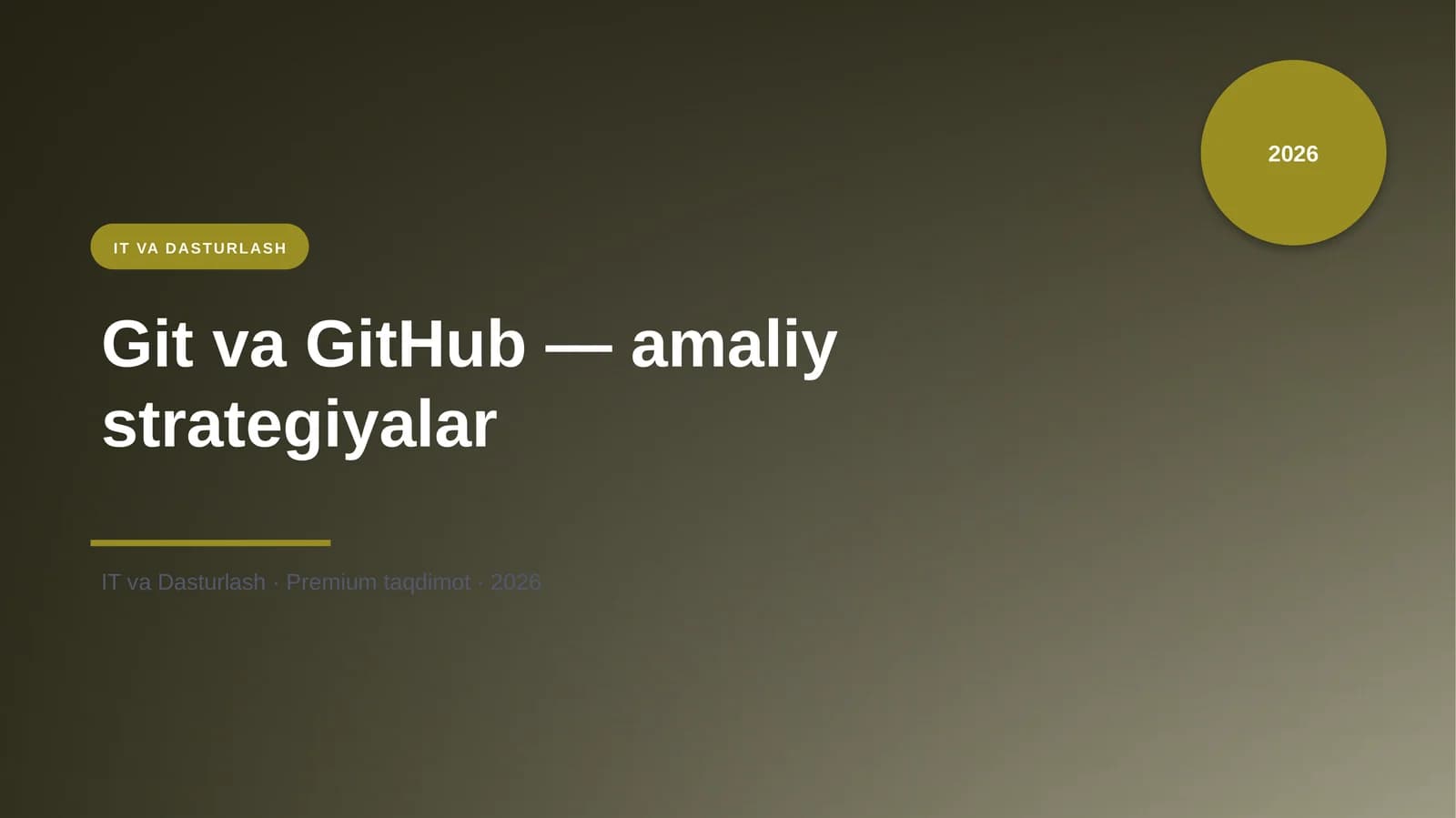 Git va GitHub — amaliy strategiyalar