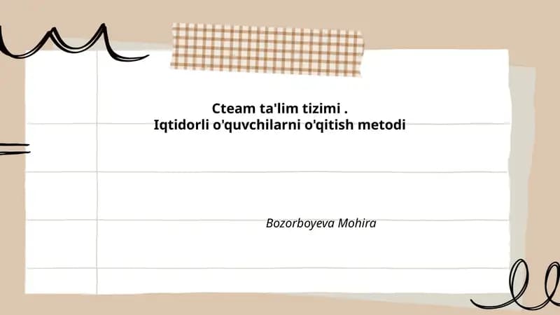 Iqtidorli o'quvchilarni o'qitish metodi