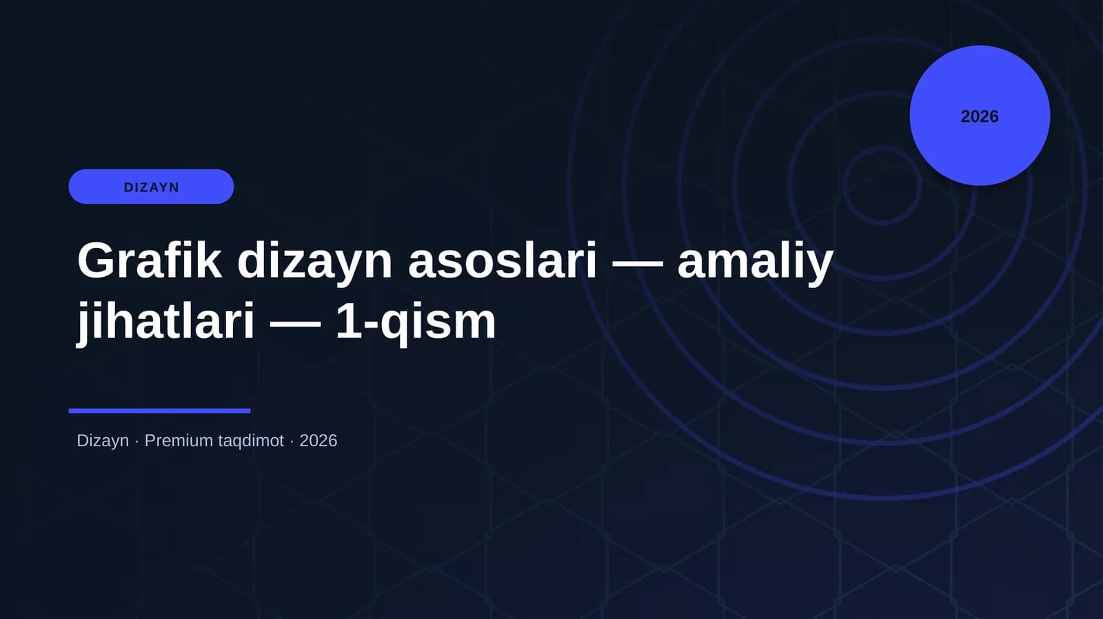 Grafik dizayn asoslari — amaliy jihatlari — 1-qism