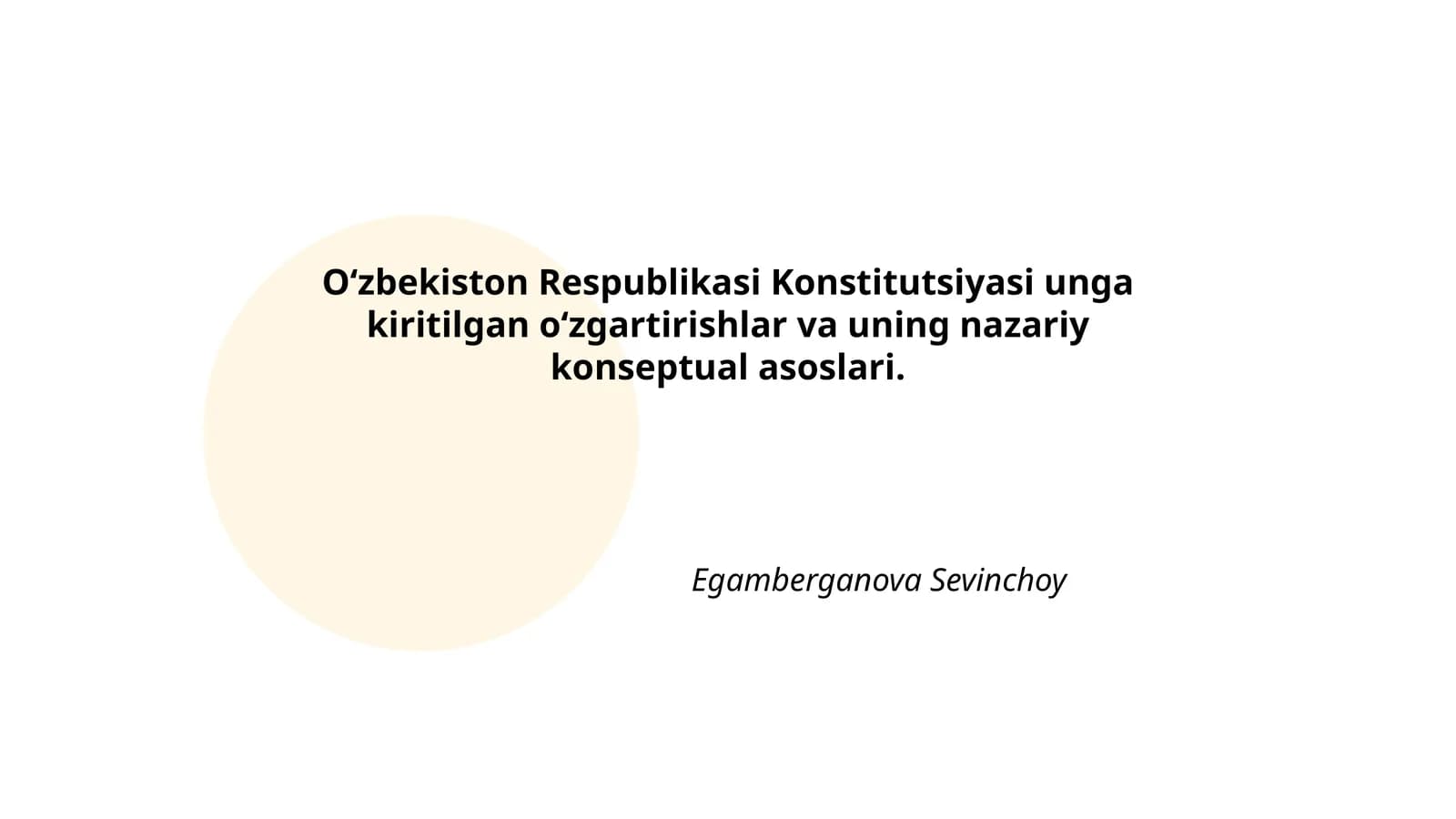 Oʻzbekiston Respublikasi Konstitutsiyasi unga kiritilgan oʻzgartirishlar va uning nazariy konseptual asoslari