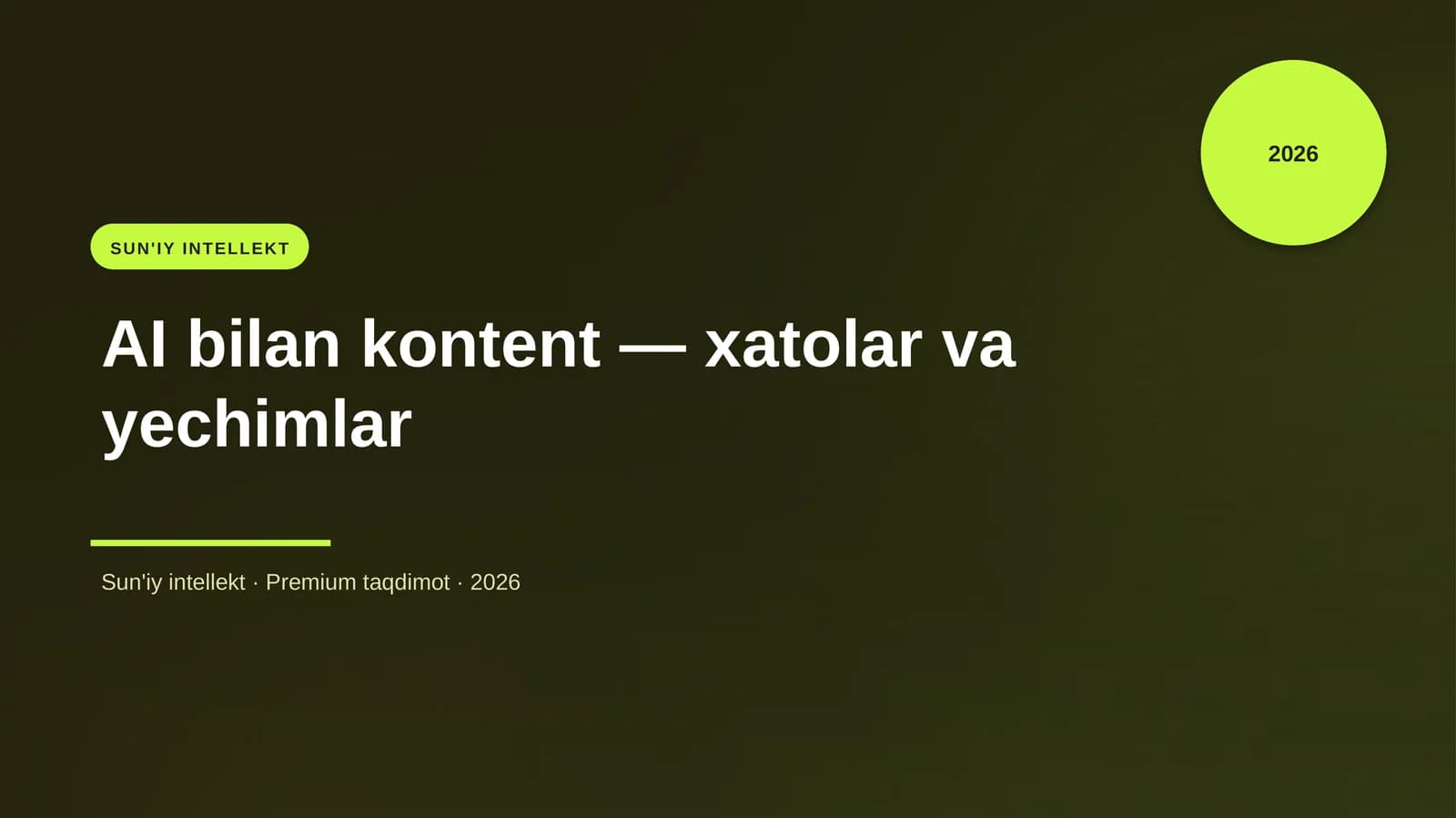 AI bilan kontent — xatolar va yechimlar