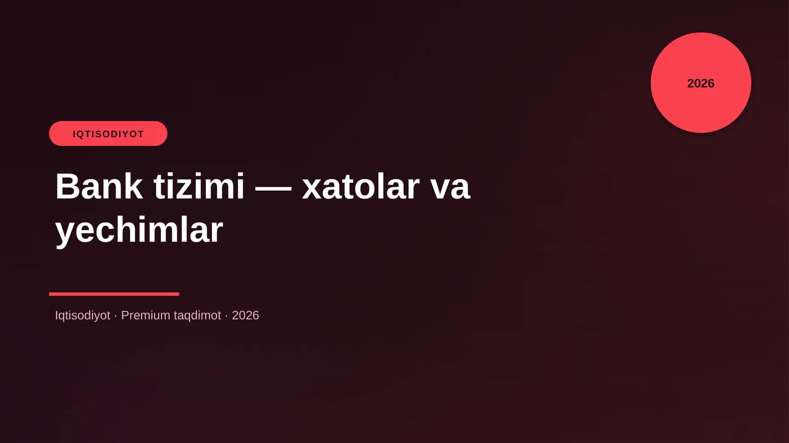 Bank tizimi — xatolar va yechimlar